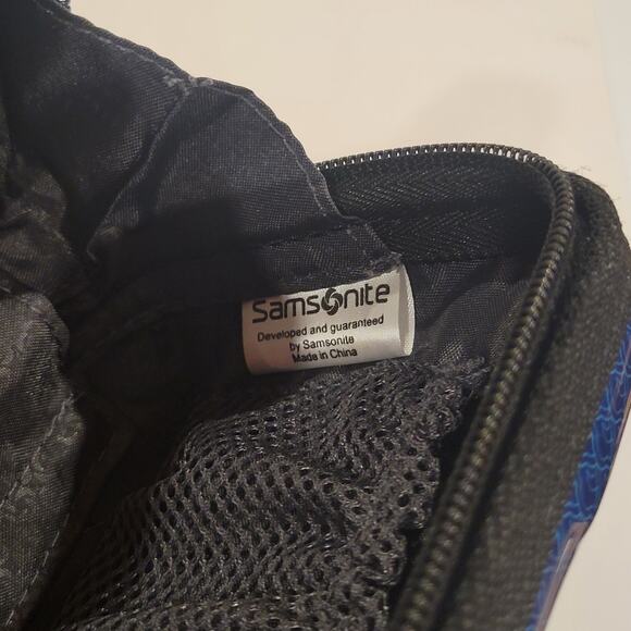 Samsonite ANA First Class Blue Black Zip Travel Case Amenity Toiletry Bag Pouch - Picture 9 of 10